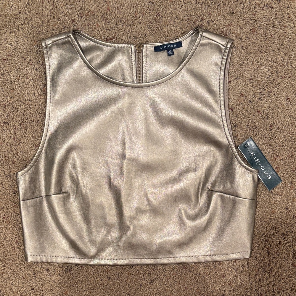 KIRIOUS Metallic Crop Top